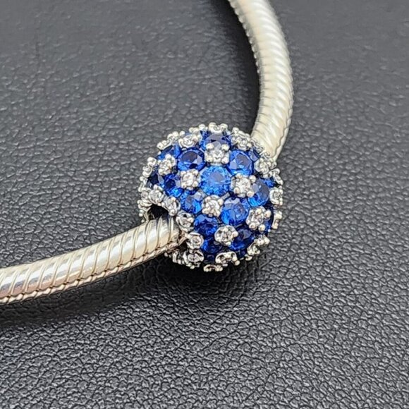 Pandora Pave Round Blue Charm - Picture 2 of 3